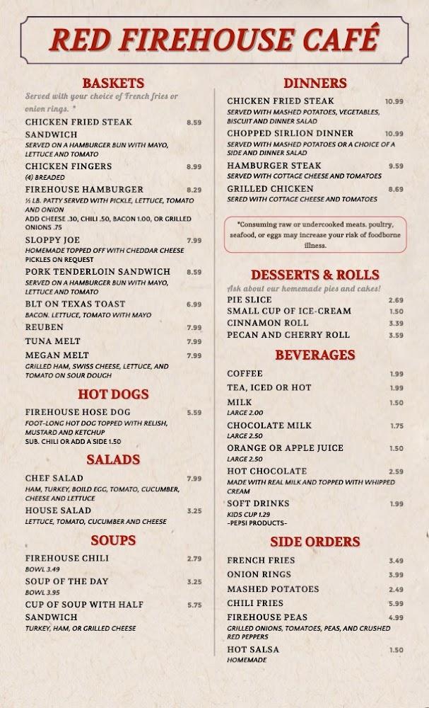 Firehouse Cafe Menu image 2